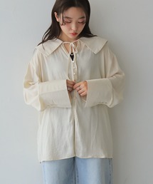 cheriella | 【cheriella】シアービッグカラーリボンブラウス SHEER BIG-COLLAR RIBBON BLOUSE(シャツ/ブラウス)
