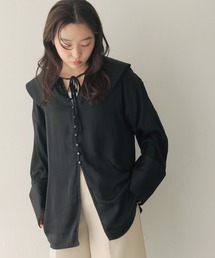【cheriella】シアービッグカラーリボンブラウス　SHEER BIG-COLLAR RIBBON BLOUSE