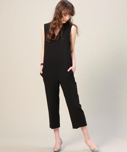 BEAUTY&YOUTH UNITED ARROWS（ビューティーアンドユースユナイテッドアローズ）の「BY ダブルクロス Vネックノースリーブオールインワン◆（つなぎ/オールインワン・レディース・ホワイト/ブラック・SMALL/MEDIUM）」の6枚目の写真