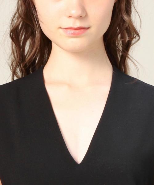 BEAUTY&YOUTH UNITED ARROWS（ビューティーアンドユースユナイテッドアローズ）の「BY ダブルクロス Vネックノースリーブオールインワン◆（つなぎ/オールインワン・レディース・ホワイト/ブラック・SMALL/MEDIUM）」の7枚目の写真