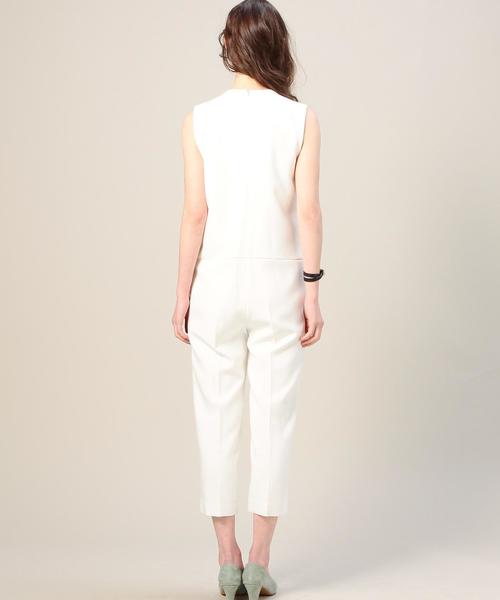 BEAUTY&YOUTH UNITED ARROWS（ビューティーアンドユースユナイテッドアローズ）の「BY ダブルクロス Vネックノースリーブオールインワン◆（つなぎ/オールインワン・レディース・ホワイト/ブラック・SMALL/MEDIUM）」の13枚目の写真