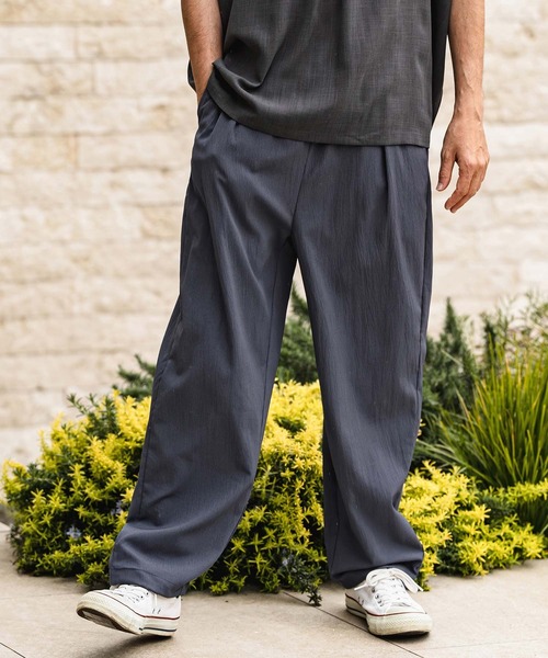 CAMBIO(カンビオ)の「mp14969- Stretch Crinkle Straight Easy Pants イージーパンツ(S64926cmb)(その他パンツ・メンズ・チャコール/キナリ/グレイッシュベージュ/ブラック・L/M/S)」の4枚目の写真