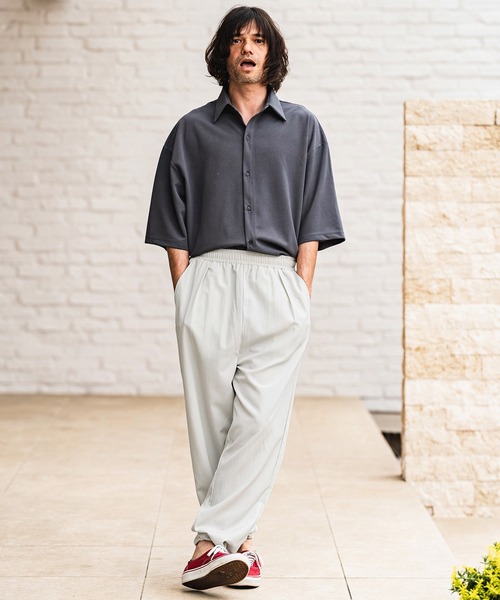 CAMBIO(カンビオ)の「mp14969- Stretch Crinkle Straight Easy Pants イージーパンツ(S64926cmb)(その他パンツ・メンズ・チャコール/キナリ/グレイッシュベージュ/ブラック・L/M/S)」の5枚目の写真