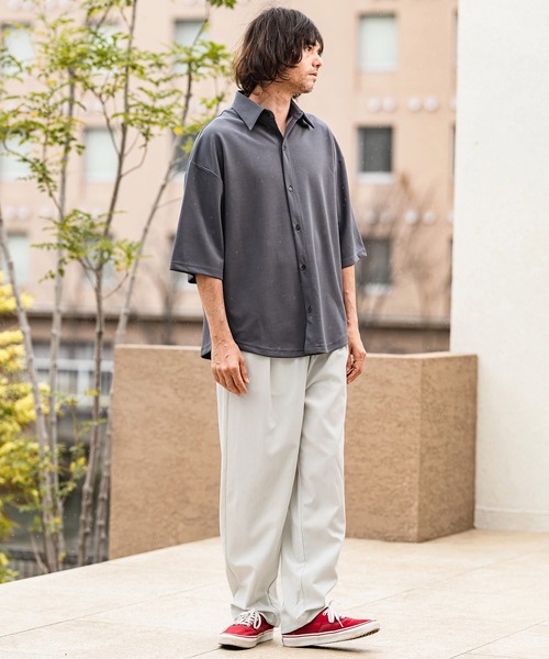 CAMBIO(カンビオ)の「mp14969- Stretch Crinkle Straight Easy Pants イージーパンツ(S64926cmb)(その他パンツ・メンズ・チャコール/キナリ/グレイッシュベージュ/ブラック・L/M/S)」の6枚目の写真