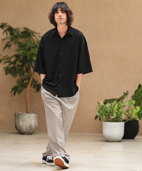 CAMBIO(カンビオ)の「mp14969- Stretch Crinkle Straight Easy Pants イージーパンツ(S64926cmb)(その他パンツ・メンズ・チャコール/キナリ/グレイッシュベージュ/ブラック・L/M/S)」の9枚目の写真