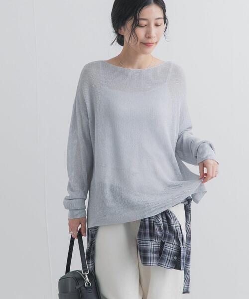 URBAN RESEARCH DOORS（アーバンリサーチドアーズ）の「ラメシアーリラックスニット（ニット/セーター・レディース・ナチュラル/ライトブルー・FREE）」の9枚目の写真