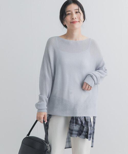 URBAN RESEARCH DOORS（アーバンリサーチドアーズ）の「ラメシアーリラックスニット（ニット/セーター・レディース・ナチュラル/ライトブルー・FREE）」の10枚目の写真