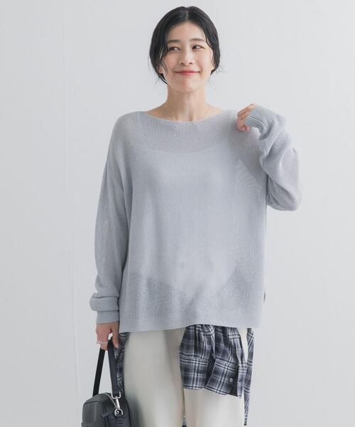 URBAN RESEARCH DOORS（アーバンリサーチドアーズ）の「ラメシアーリラックスニット（ニット/セーター・レディース・ナチュラル/ライトブルー・FREE）」の11枚目の写真