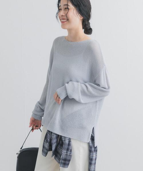 URBAN RESEARCH DOORS（アーバンリサーチドアーズ）の「ラメシアーリラックスニット（ニット/セーター・レディース・ナチュラル/ライトブルー・FREE）」の12枚目の写真