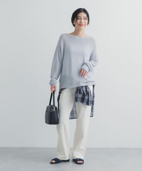 URBAN RESEARCH DOORS（アーバンリサーチドアーズ）の「ラメシアーリラックスニット（ニット/セーター・レディース・ナチュラル/ライトブルー・FREE）」の14枚目の写真