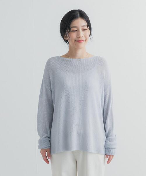 URBAN RESEARCH DOORS（アーバンリサーチドアーズ）の「ラメシアーリラックスニット（ニット/セーター・レディース・ナチュラル/ライトブルー・FREE）」の15枚目の写真