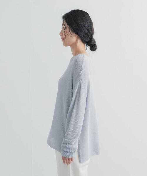 URBAN RESEARCH DOORS（アーバンリサーチドアーズ）の「ラメシアーリラックスニット（ニット/セーター・レディース・ナチュラル/ライトブルー・FREE）」の16枚目の写真