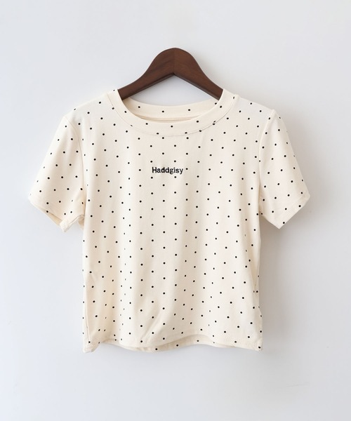 SpRay(スプレイ)の「ドットロゴ刺繍ショートスリーブトップス(Tシャツ/カットソー・レディース・ホワイト/ブラック/グレー/アイボリー・FREE)」の17枚目の写真