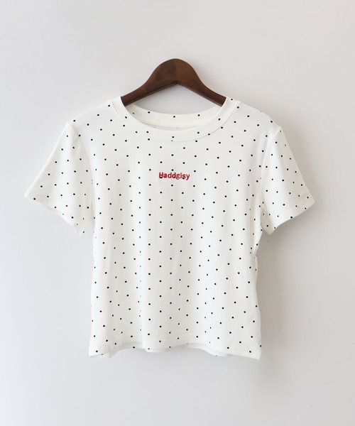 SpRay(スプレイ)の「ドットロゴ刺繍ショートスリーブトップス(Tシャツ/カットソー・レディース・ホワイト/ブラック/グレー/アイボリー・FREE)」の20枚目の写真