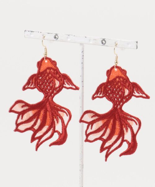 倭物やカヤ(ワモノヤカヤ)の「【倭物やカヤ】清涼 刺繍ピアス(ピアス(両耳用)・レディース・イエロー×グリーン/レッド/ブルー・FREE)」の3枚目の写真