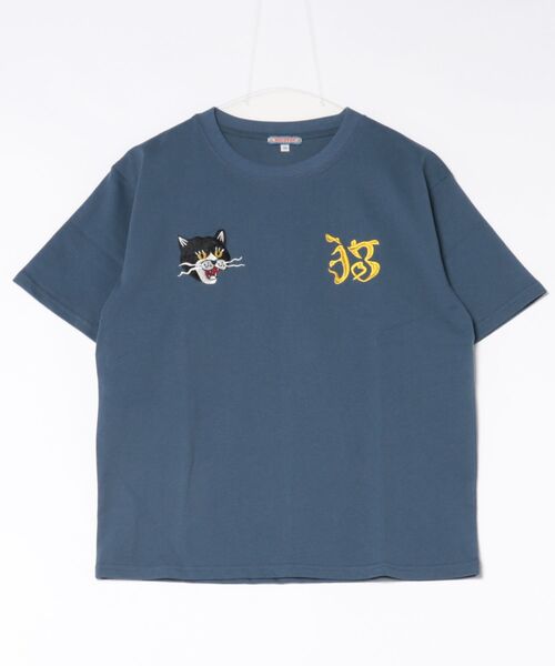 HOUSTON(ヒューストン)の「【HOUSTON】ヒューストン ウーマン EMBROIDERY TEE 猫 刺繍 半袖 TEE(Tシャツ/カットソー・レディース・ナチュラル/ライトピンク/ネイビー/ターコイズブルー・M/S)」の17枚目の写真