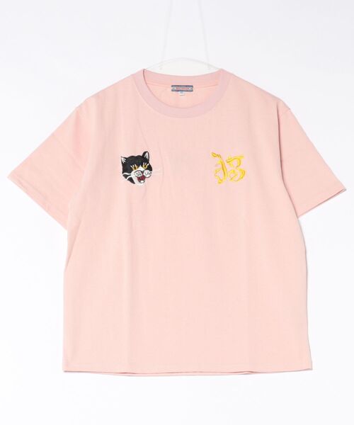 HOUSTON(ヒューストン)の「【HOUSTON】ヒューストン ウーマン EMBROIDERY TEE 猫 刺繍 半袖 TEE(Tシャツ/カットソー・レディース・ナチュラル/ライトピンク/ネイビー/ターコイズブルー・M/S)」の18枚目の写真