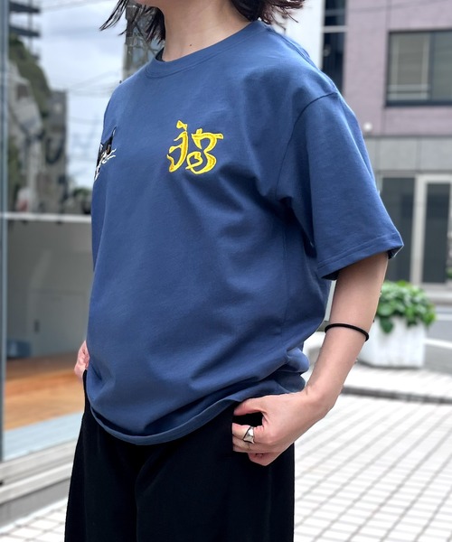 HOUSTON(ヒューストン)の「【HOUSTON】ヒューストン ウーマン EMBROIDERY TEE 猫 刺繍 半袖 TEE(Tシャツ/カットソー・レディース・ナチュラル/ライトピンク/ネイビー/ターコイズブルー・M/S)」の8枚目の写真