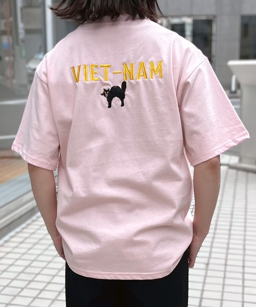 HOUSTON(ヒューストン)の「【HOUSTON】ヒューストン ウーマン EMBROIDERY TEE 猫 刺繍 半袖 TEE(Tシャツ/カットソー・レディース・ナチュラル/ライトピンク/ネイビー/ターコイズブルー・M/S)」の13枚目の写真