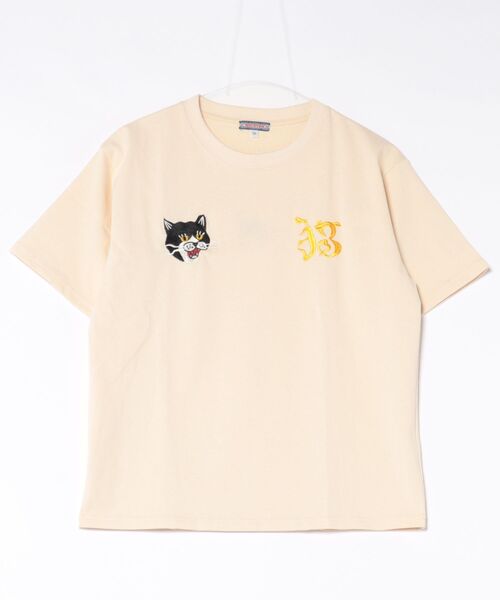 HOUSTON(ヒューストン)の「【HOUSTON】ヒューストン ウーマン EMBROIDERY TEE 猫 刺繍 半袖 TEE(Tシャツ/カットソー・レディース・ナチュラル/ライトピンク/ネイビー/ターコイズブルー・M/S)」の19枚目の写真