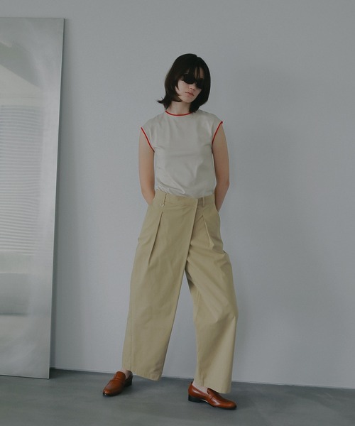 MANOF(マノフ)の「WRAP WIDE PANTS(その他パンツ・レディース・ベージュ/ブラウン/アイボリー・M/S)」の5枚目の写真