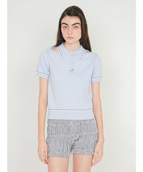 SORIN（ソリン　）の「Shirring Short Pants/シャーリング ショートパンツ（その他パンツ・レディース・サックスブルー/ダークネイビー/ホワイト・38）」の13枚目の写真
