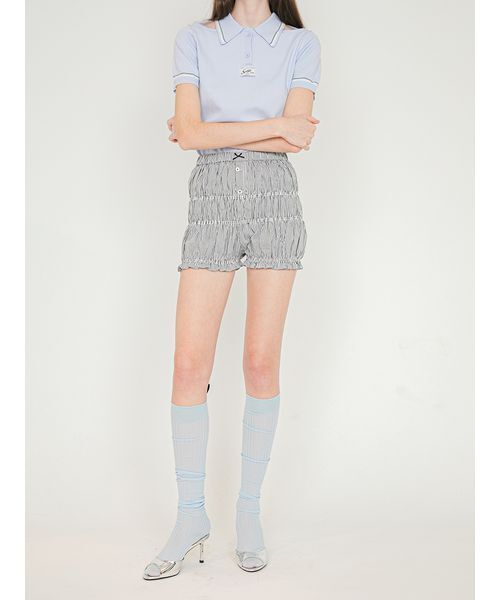 SORIN（ソリン　）の「Shirring Short Pants/シャーリング ショートパンツ（その他パンツ・レディース・サックスブルー/ダークネイビー/ホワイト・38）」の16枚目の写真