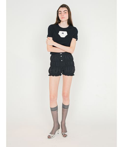 SORIN（ソリン　）の「Shirring Short Pants/シャーリング ショートパンツ（その他パンツ・レディース・サックスブルー/ダークネイビー/ホワイト・38）」の4枚目の写真