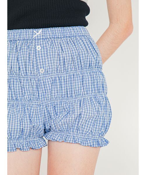 SORIN（ソリン　）の「Shirring Short Pants/シャーリング ショートパンツ（その他パンツ・レディース・サックスブルー/ダークネイビー/ホワイト・38）」の8枚目の写真