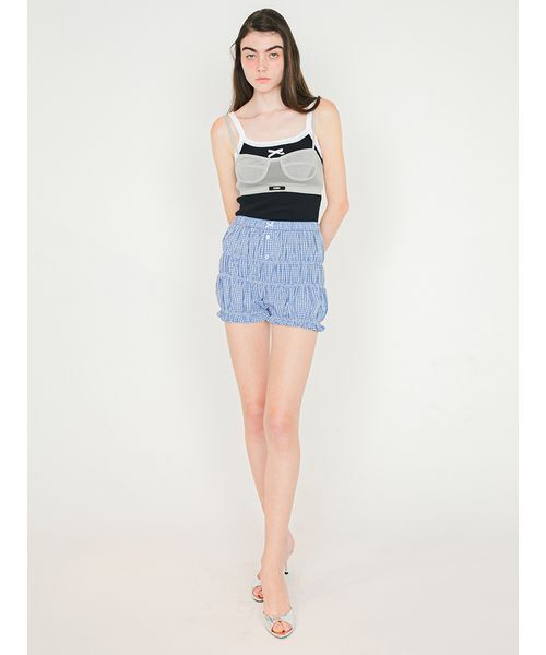 SORIN（ソリン　）の「Shirring Short Pants/シャーリング ショートパンツ（その他パンツ・レディース・サックスブルー/ダークネイビー/ホワイト・38）」の9枚目の写真