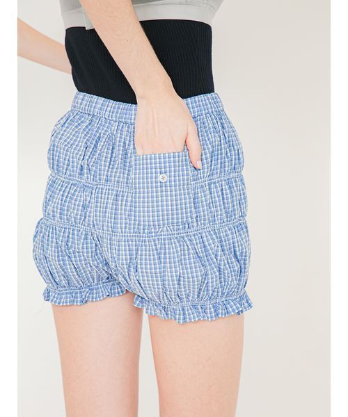 SORIN（ソリン　）の「Shirring Short Pants/シャーリング ショートパンツ（その他パンツ・レディース・サックスブルー/ダークネイビー/ホワイト・38）」の10枚目の写真