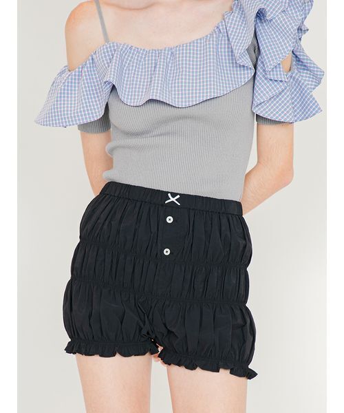 SORIN（ソリン　）の「Shirring Short Pants/シャーリング ショートパンツ（その他パンツ・レディース・サックスブルー/ダークネイビー/ホワイト・38）」の11枚目の写真