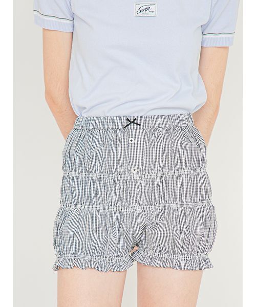 SORIN（ソリン　）の「Shirring Short Pants/シャーリング ショートパンツ（その他パンツ・レディース・サックスブルー/ダークネイビー/ホワイト・38）」の12枚目の写真