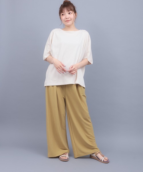 チチカカ(チチカカ)の「汗染み防止バックライン刺繍プルオーバー(Tシャツ/カットソー・レディース・グリーン/アイボリー/ブラック・FREE)」の6枚目の写真