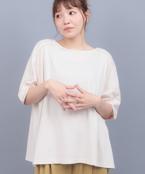 チチカカ(チチカカ)の「汗染み防止バックライン刺繍プルオーバー(Tシャツ/カットソー・レディース・グリーン/アイボリー/ブラック・FREE)」の7枚目の写真