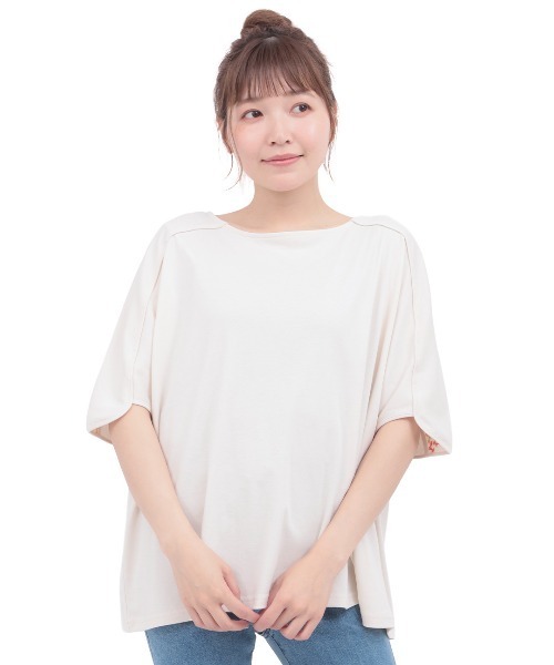 チチカカ(チチカカ)の「汗染み防止バックライン刺繍プルオーバー(Tシャツ/カットソー・レディース・グリーン/アイボリー/ブラック・FREE)」の14枚目の写真