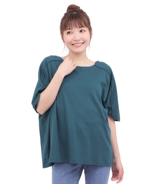 チチカカ(チチカカ)の「汗染み防止バックライン刺繍プルオーバー(Tシャツ/カットソー・レディース・グリーン/アイボリー/ブラック・FREE)」の15枚目の写真