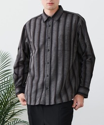 【BLUE STANDARD/ブルースタンダード】【涼しくさらさらな肌ざわりの綿麻シャツ】コットンリネンミックス レギュラーカラーシャツ リラックスフィット 無地 ストライプ 通気性 清涼感 吸水速乾 紫外線対策 羽織り