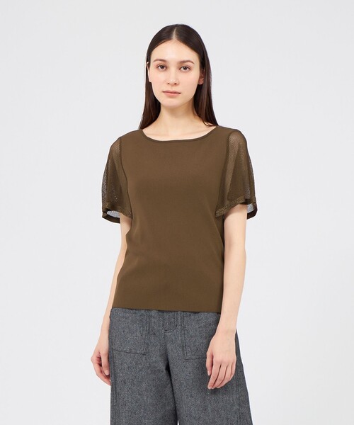 EPOCA（エポカ）の「メッシュレイヤードニット 2WAYプルオーバー（Tシャツ/カットソー・レディース・ホワイト/ピンク系その他2/ブラウン系その他2/ブラック・40）」の3枚目の写真