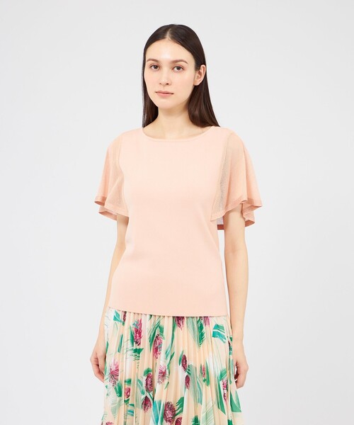 EPOCA（エポカ）の「メッシュレイヤードニット 2WAYプルオーバー（Tシャツ/カットソー・レディース・ホワイト/ピンク系その他2/ブラウン系その他2/ブラック・40）」の4枚目の写真