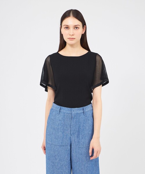 EPOCA（エポカ）の「メッシュレイヤードニット 2WAYプルオーバー（Tシャツ/カットソー・レディース・ホワイト/ピンク系その他2/ブラウン系その他2/ブラック・40）」の2枚目の写真