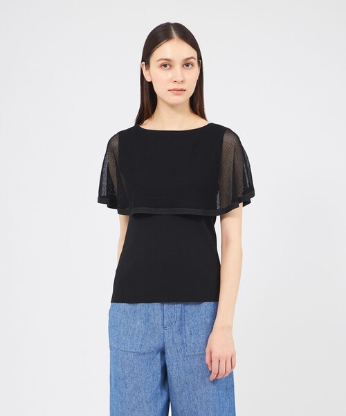 メッシュレイヤードニット 2WAYプルオーバー（Tシャツ/カットソー