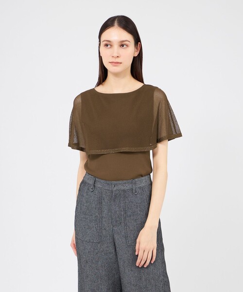 EPOCA（エポカ）の「メッシュレイヤードニット 2WAYプルオーバー（Tシャツ/カットソー・レディース・ホワイト/ピンク系その他2/ブラウン系その他2/ブラック・40）」の8枚目の写真