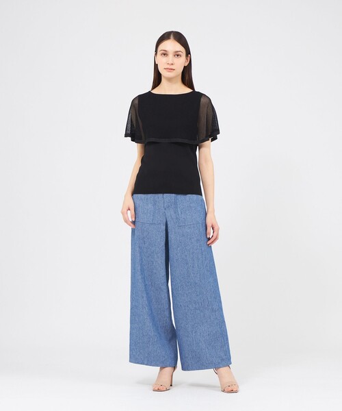 EPOCA（エポカ）の「メッシュレイヤードニット 2WAYプルオーバー（Tシャツ/カットソー・レディース・ホワイト/ピンク系その他2/ブラウン系その他2/ブラック・40）」の12枚目の写真