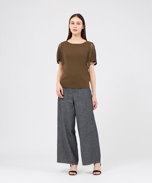 EPOCA（エポカ）の「メッシュレイヤードニット 2WAYプルオーバー（Tシャツ/カットソー・レディース・ホワイト/ピンク系その他2/ブラウン系その他2/ブラック・40）」の15枚目の写真