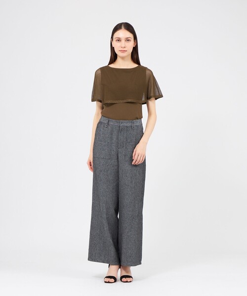 メッシュレイヤードニット 2WAYプルオーバー（Tシャツ/カットソー