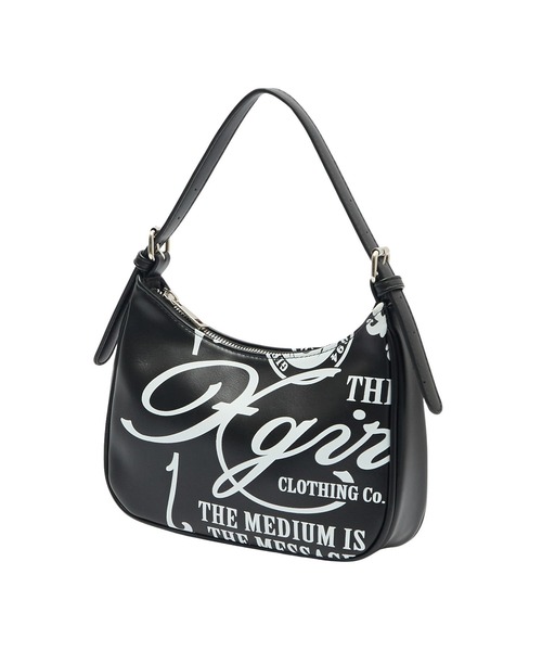 X-girl（エックスガール）の「FAUX LEATHER FACE HANDBAG（ハンドバッグ・レディース・ブラウン/ブラック/バーガンディー・ONE SIZE）」の2枚目の写真
