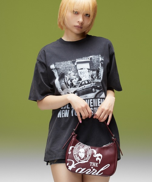 X-girl（エックスガール）の「FAUX LEATHER FACE HANDBAG（ハンドバッグ・レディース・ブラウン/ブラック/バーガンディー・ONE SIZE）」の12枚目の写真