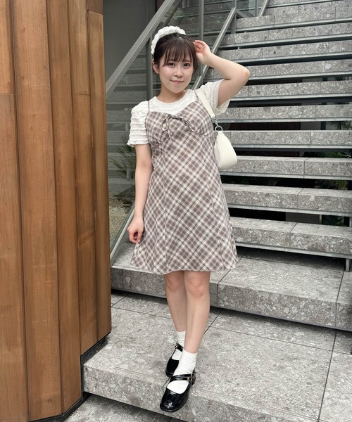 frunco(フランコ)の「チェックキャミワンピース(ワンピース・レディース・ブルー/ホワイト/ピンク・FREE)」の13枚目の写真