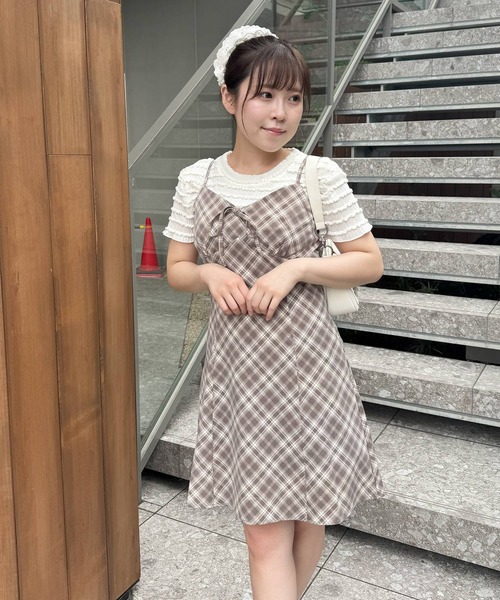 frunco(フランコ)の「チェックキャミワンピース(ワンピース・レディース・ブルー/ホワイト/ピンク・FREE)」の16枚目の写真
